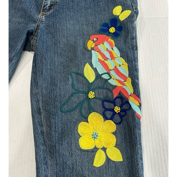 Lilly Pulitzer Capri Jeans Women’s Size 8 Denim Embroidered Parrots and Flower - Picture 12 of 12